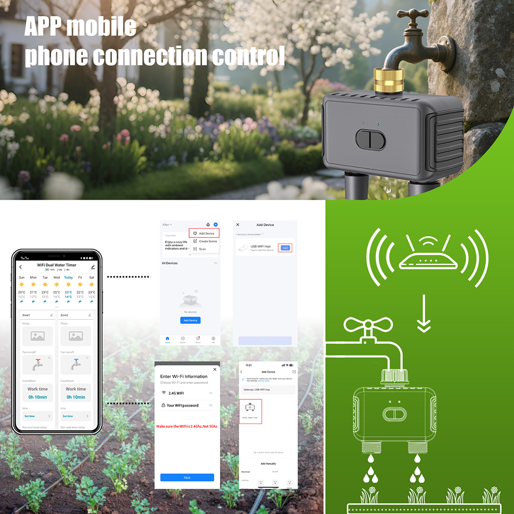 Таймер воды Tuya Wi-Fi, умный  – обзор и цена Smart Garden Watering Can